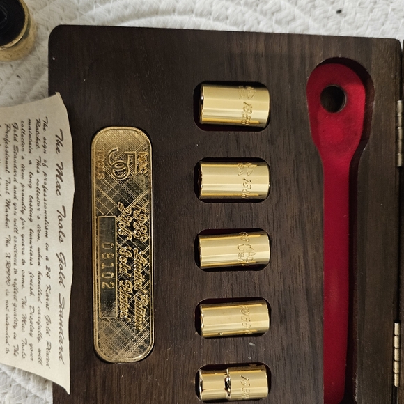 1988 Limited Edition MAC 50 Tools 24K Gold Plated 6pc Ratchet Socket Set - Picture 11 of 16